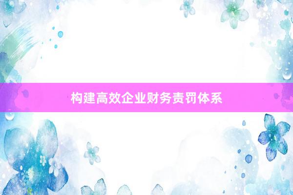 构建高效企业财务责罚体系